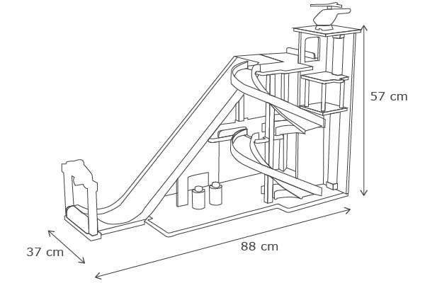 Het formaat van de speelgoedgarage