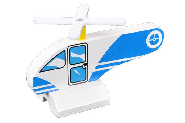 De helikopter voor op het platform.