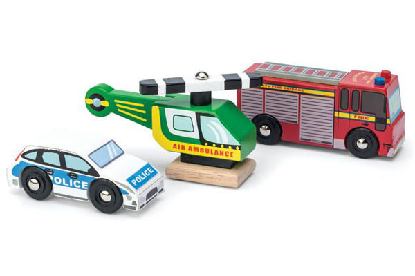 Emergency vehicles set van Le Toy Van.